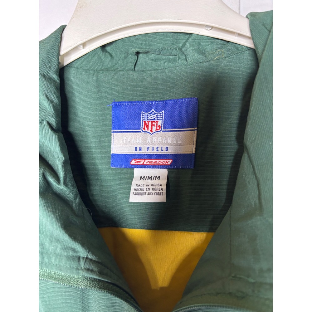 VtG Green Bay Packers NFL On Field‎ Full Zip Vest Mens Medium Green Yellow - Picture 2 of 10